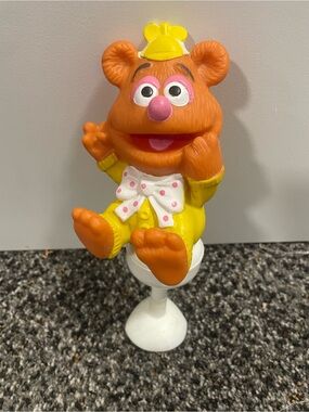 Vintage 1984 Muppet Babies Fozzie Bear Suction Cup Squeak Toy Playskool Jim Hens